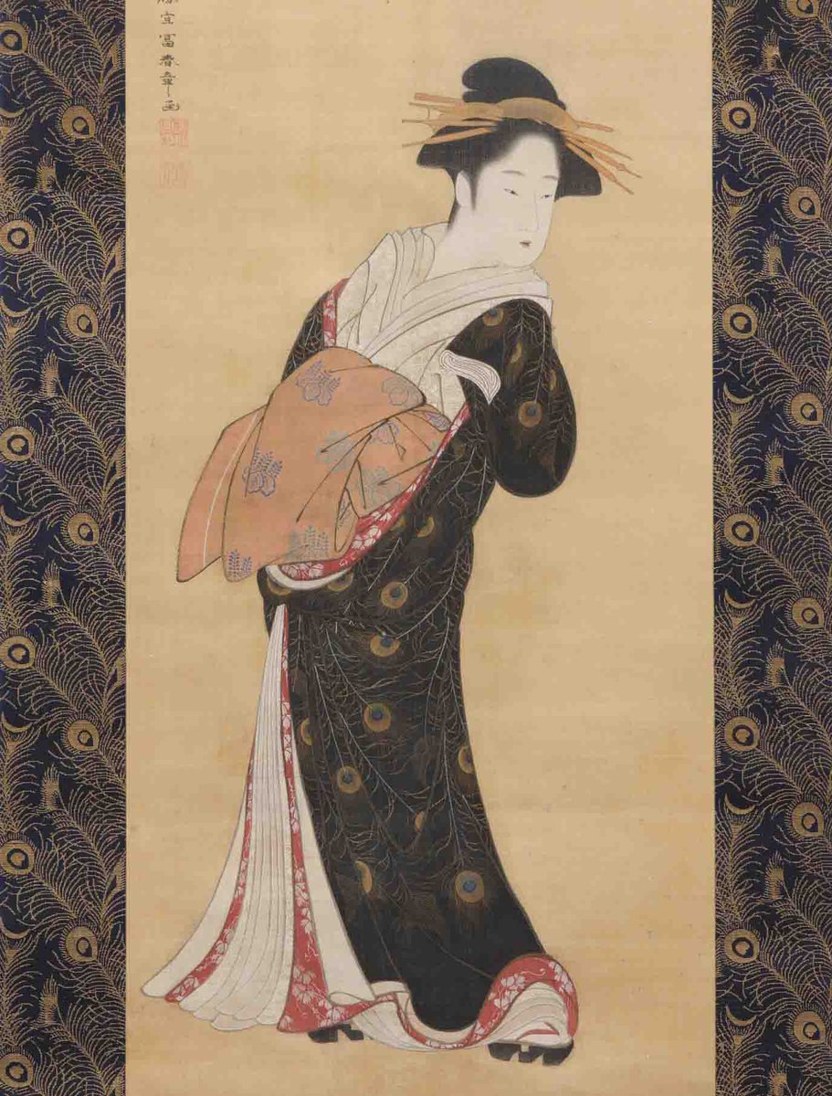 肉筆　mixed media　【抽象画】 原宿の太田記念美術館では、3/6（金）より「表装ー肉筆浮世絵を彩る