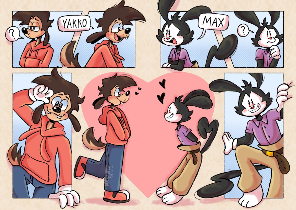 PinkyDoggy83's tweet photo. This ship is so dead on here OH WELL💥💥My spread for the @/yax-zine on Tumblr. Drew this all the way back in August of last year
#yax #animaniacs #agoofymovie https://t.co/DYrrj9k9P6