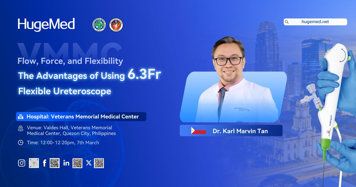 ShenzhenHugeMed's tweet photo. Stay tuned to EndoNEXT: New Endourology Xpertise and Technology Hands-on Masterclass!

🔬 Plus, don’t miss our dedicated scientific session:
"Flow, Force, and Flexibility: The Advantages of Using the 6.3Fr Flexible Ureteroscope"

👉 Secure your spot today!

#HugeMed #Endourology https://t.co/NIaS2UwTHL