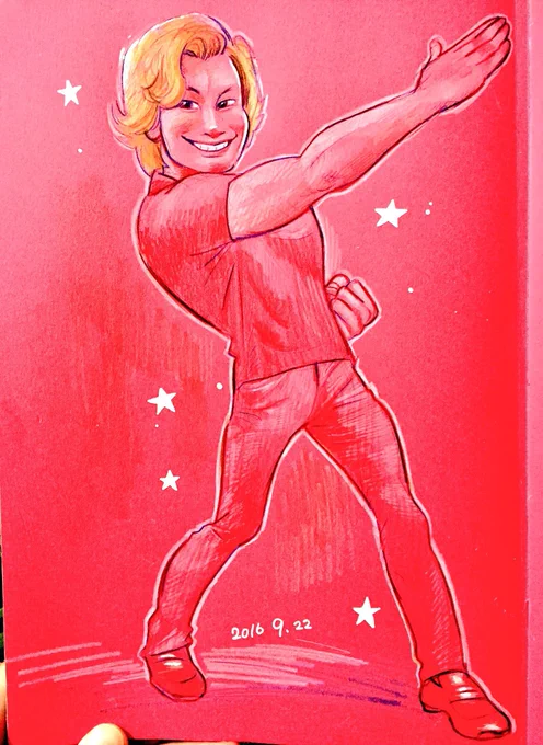 #魅力のある赤を見せてください見た人全員強制 10年前に描いたカズレーザー