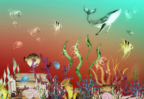 HurmerintaArt's tweet image. A Bubbly Day On The Magical Coral Reef.
Art for the children's room.
#marinelife #sealife #fish #whale #inspiration #colorfulart 
 johanna-hurmerinta.pixels.com/featured/a-bub…