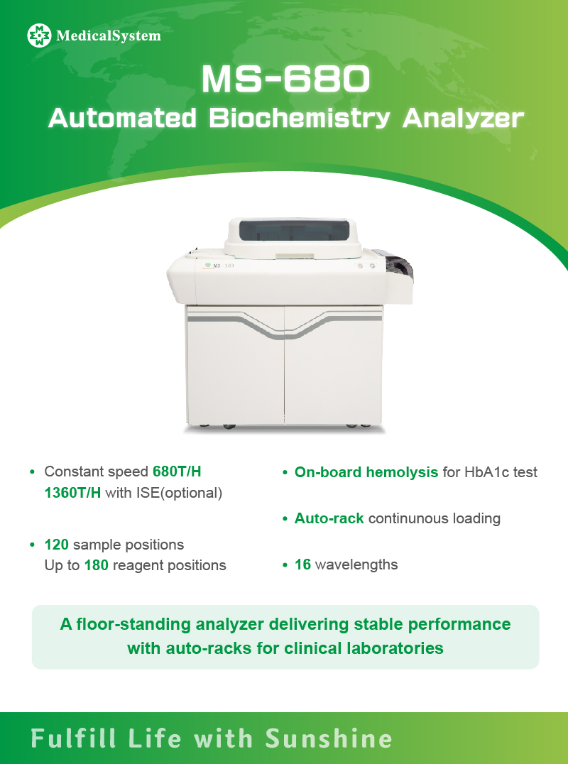 _MedicalSystem's tweet photo. 💡 MS-680 Automated Biochemistry Analyzer from MedicalSystem — is built to keep your lab running fast and smoothly.

✨Key highlights:
1.Constant speed: 680 T/H (up to 1360 T/H with optional ISE)
2.Auto-rack sample continuous loading
3. 16 wavelengths

#IVD #ClinicalDiagnostics https://t.co/4MDEF0X9TR