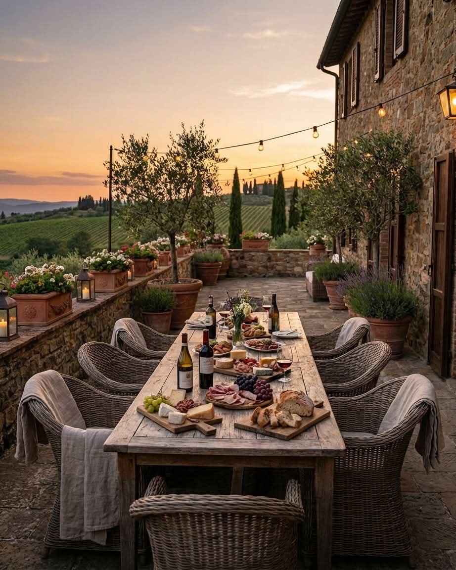 A long table, good wine, and no reason to hurry.