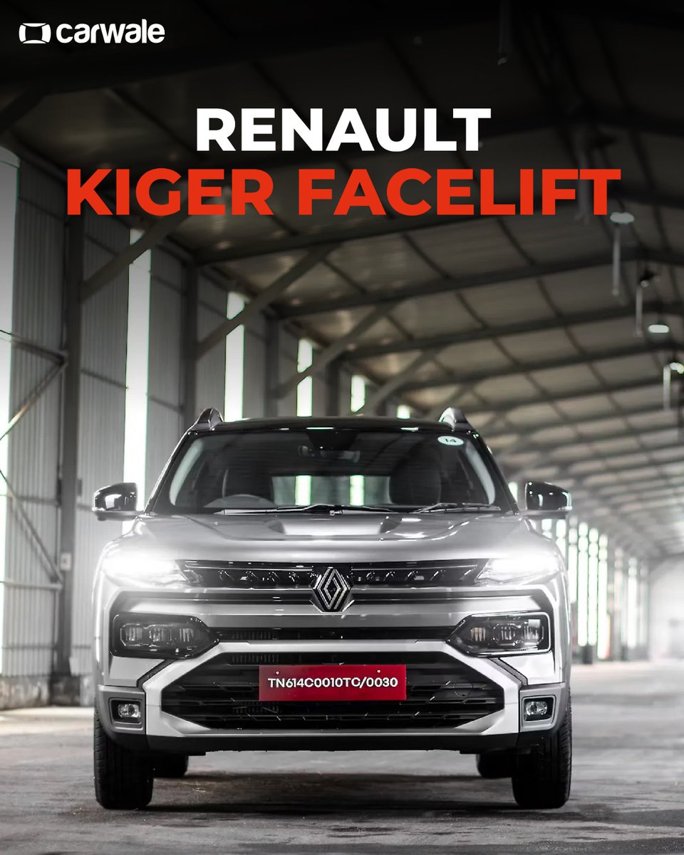 CarWale's tweet photo. The Renault Kiger gets a round of cosmetic and functional upgrades, bringing a refreshed cabin and updated design to stay competitive.
Swipe through to check out the updated Kiger 👀
#renault #kiger #renaultkiger #cwphotos #cars #automobiles #carupdates #automobileupdates https://t.co/ztVXr5oarA