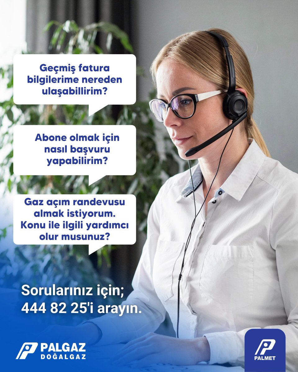Tüm sorularınız için 444 82 25’i arayarak çağrı merkezimize kolayca ulaşabilirsiniz.

#Palgaz #Dogalgaz #ÇağrıMerkezi #BizeUlaşın