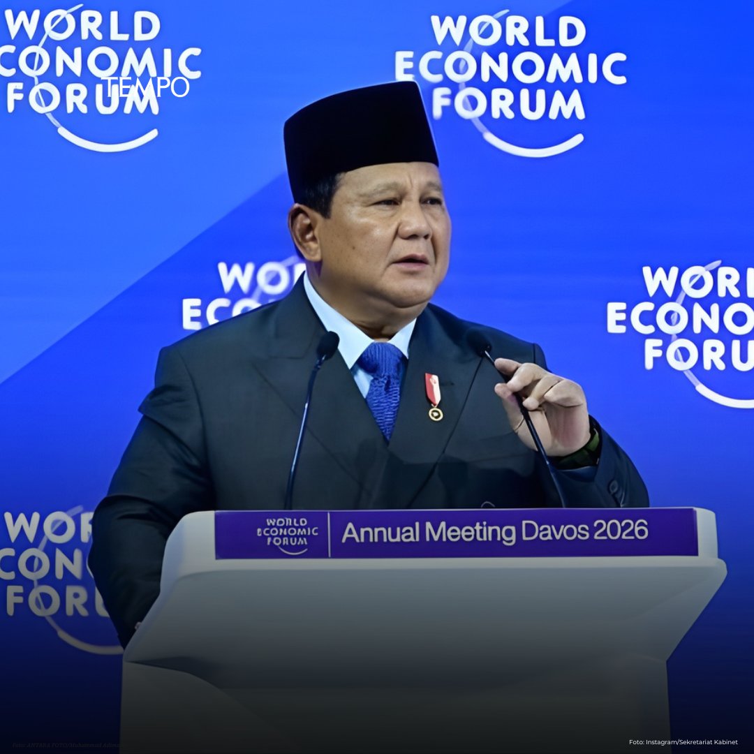tempodotco's tweet image. Prabowo di WEF Sebut Indonesia Bangsa Paling Bahagia di Dunia