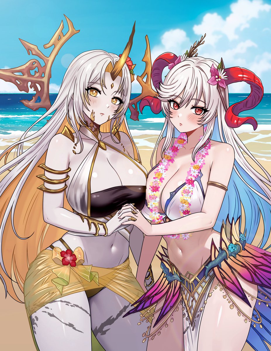 Day 2: Summer Freyja ft. Gullveig by
<a href="/rein_creamsoda/">Rein💜Commissions are closed! thanks~💜</a>!  With Gull's fans help we will win! Give 7 votes to Freyja,like and retweet for Freyja and Rein! Link to vote below👇 #FEHeroes #FireEmblem #FEヒーローズ #ファイアーエムブレム #FEH #SupportingFreyja #フレイヤを応援しています