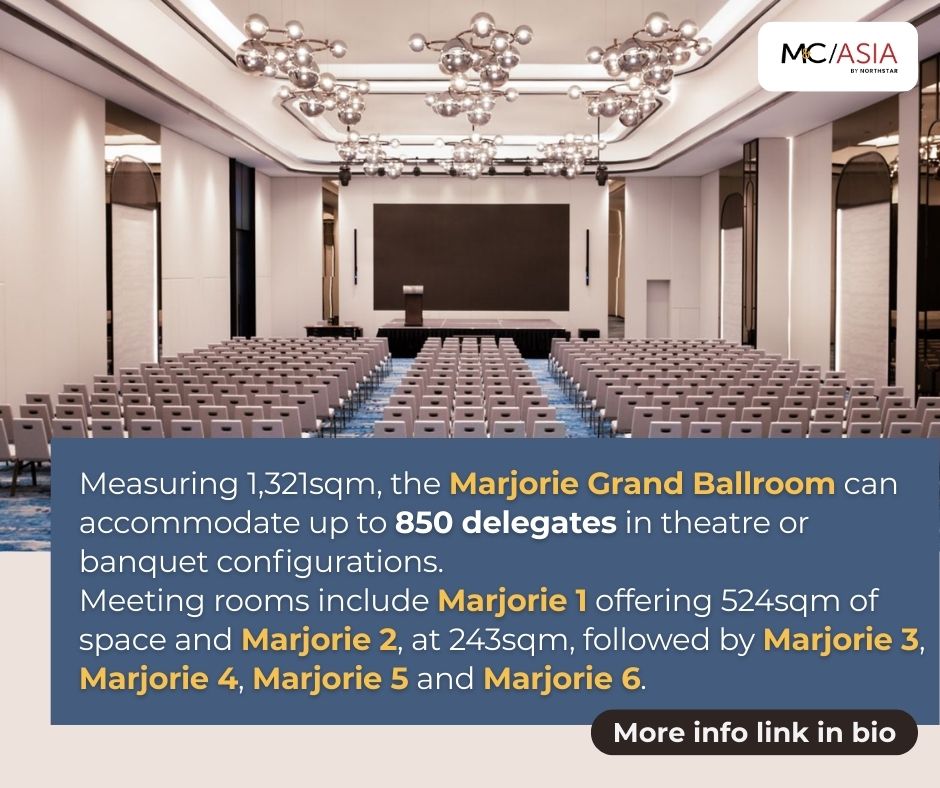 Beyond event spaces, the hotel offers an infinity pool, jacuzzi, 24-hour fitness centre, and the WellNest Spa located on level 13 with treatment rooms and city views.

Find out more here: tinyurl.com/43ht9nna

#MCA #Meetings #MICE #IconicMarjorie #Marriott #hotels