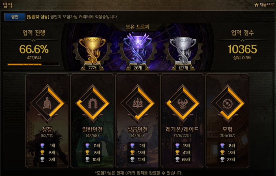 요즘 일한다고 게임도 잘 못해..