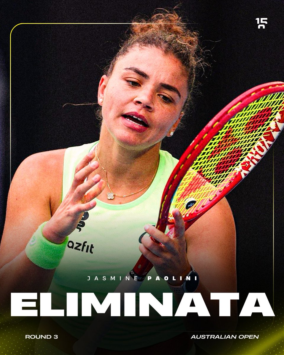 quindicizero's tweet image. Jasmine saluta Melbourne al terzo turno 😔 

L'azzurra viene sconfitta da Iva Jovic in 2 set (6-2 7-6), condizionata anche da problemi di digestione: grande prestazione comunque da parte della statunitense classe 2007, che accede per la prima volta in carriera alla seconda…