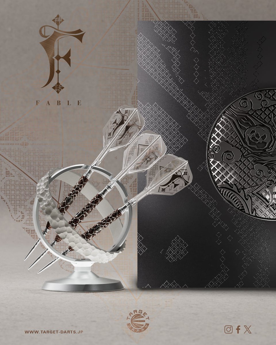 ＼新商品情報／

FABLE – First Edition : Fire with Fire

TARGET JAPAN史上、最も挑戦的なモデル。

1年以上の開発を経て誕生した、
テクノロジー・クラフトマンシップ・アートが融合した“物語を刻む”タングステンダーツ。

火竜が隕石を迎え撃つ、衝突直前の伝説をデザインに昇華。