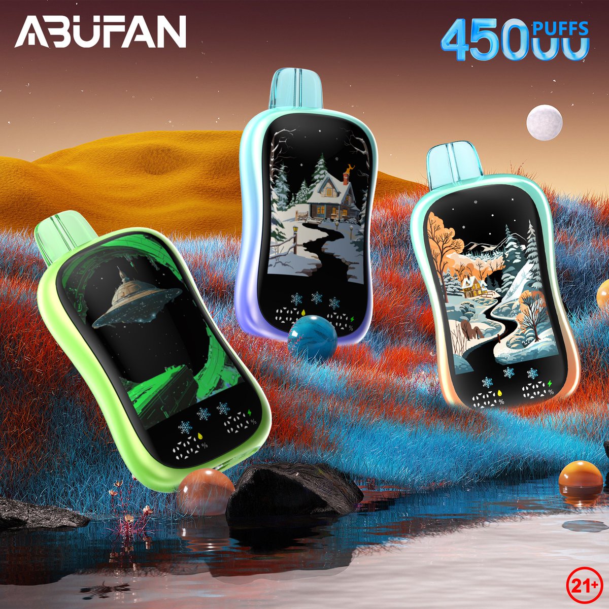 D85
The HD screen presents three series of novel patterns according to different flavors，and reminds users of the remaining power and e-liquid, very creative and eye-catching, as well as allowing worry-free vaping experiences.

Followers must be 21+.

Vape OEM#Vape ODM#Abufan
