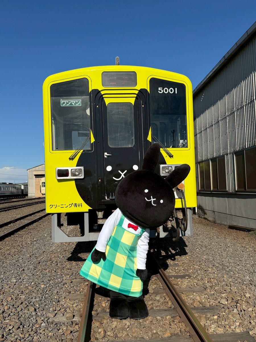 常総線(<a href="/kantetsu_info/">関東鉄道株式会社【公式】</a> )のぼくラッピングが新しくなりました✨

2両あって、両方とも絵柄が違うんだよ〜😙
お近くの方も遠方からも、ぜひ見かけたら教えてね👀

見かけたら、いいことあるかも！？
幸運の黒田ウーサー号をお楽しみに😶‍🌫️

#常総線 #クリーニング専科 #黒田ウーサー