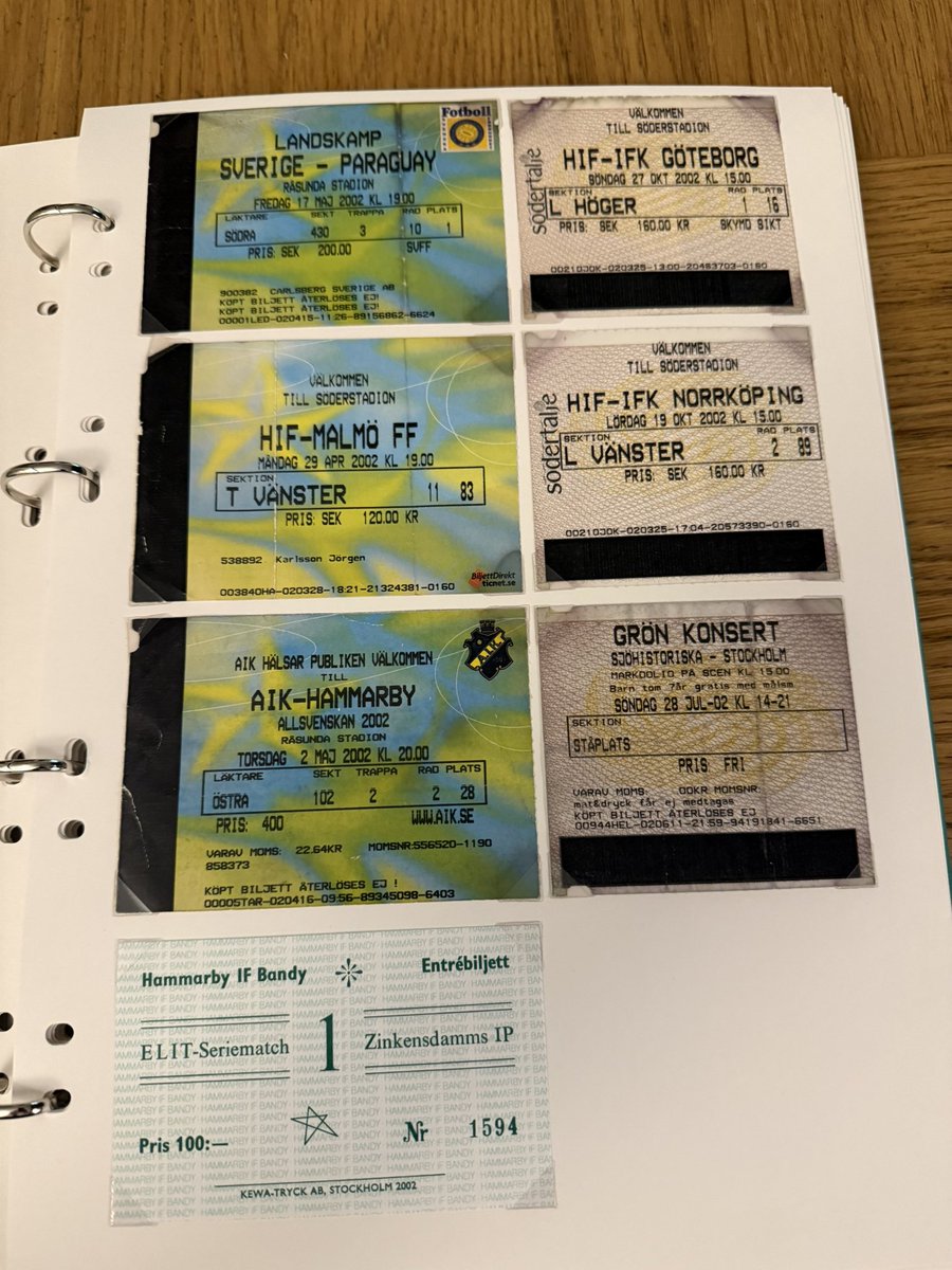 ka97832654's tweet photo. Kör en del två med biljetter. Landskamper, EM92 och en del VSK på bortaplan. Jag gillade tydligen Domnarvsvallen på 90-talet. #vsk #em92 #brage #derbyn #råsunda https://t.co/co038rVoD7