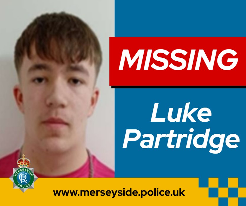 We are appealing for help in finding a 16 year-old boy who is missing in Liverpool.

Luke Partridge was last seen in the Walton area at 6.30pm on Monday 19 January.

He is described as a white male, 5ft 8in tall, of slim build with short brown hair.

When last seen he was wearing