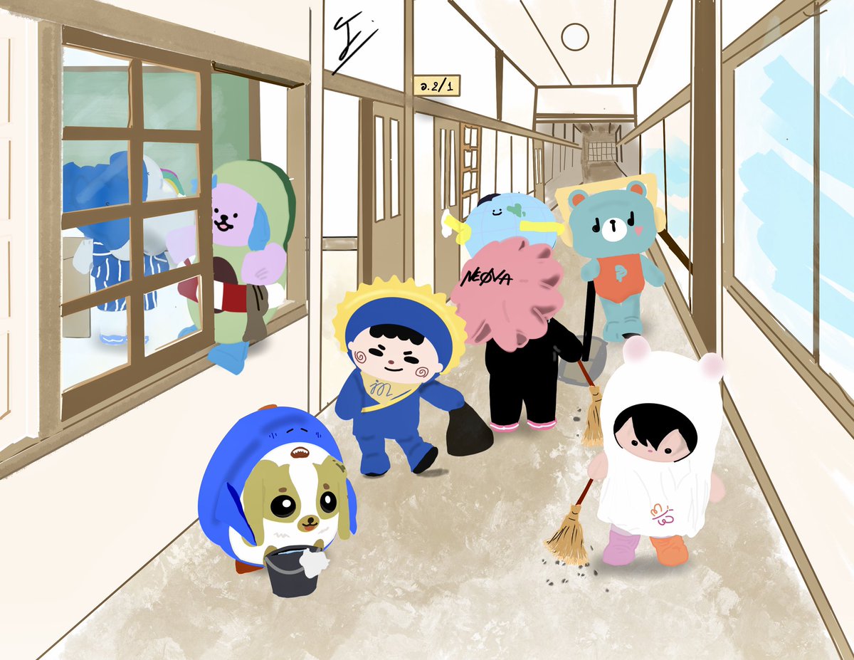 juu2228's tweet image. เด็กอนุบาล ทําเวรรวมกัน~