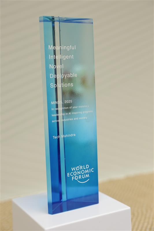 tech_mahindra's tweet photo. We're delighted to share that @tech_mahindra has been recognized amongst MINDS 2nd cohort by @wef for advancing linguistic and digital equity through AI. The award was presented to @mohitjoshi74, CEO & MD, Tech Mahindra and Sham Arora, Chief Technology Officer, Tech Mahindra by Maria Basso, Head AI Applications and Impact, Centre for AI Excellence, World Economic Forum at TechM Pavilion, #Davos.

This recognition underscores our efforts on preserving local voices, expanding access to knowledge, and empowering communities to thrive in the digital era through its sovereign #AI approach.

Know More: https://t.co/0V6reAS9dI

#TechMAtDavos #MINDS #ScaleAtSpeed #WEF