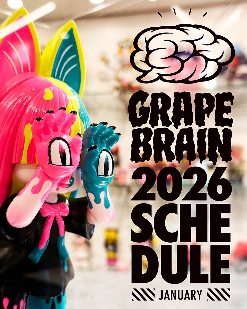 ＧＲＡＰＥ　ＢＲＡＩＮ ももちゃん Mr. Mofuchan black GRAPE BRAIN⚡️2026 SCHEDULE ⚠️JANUARY⚡️1月⚠️ ⚡️SOLO EVENT