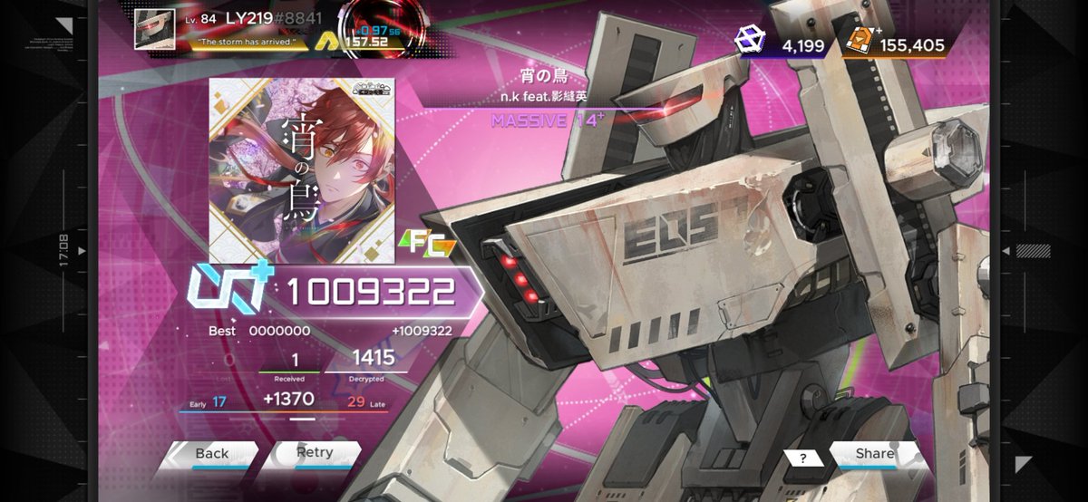 _ly219's tweet image. 패러다임 리부트 마이마이 콜라보 팩1 초견
1. 노래 너무 좋음. 근데 '-1' 이네
2. 무난무난. 츄니즘처럼 극후살은 없었네요
3. 16+
4. 중반 폭타 하나도 안 보임... 채보는 마이 채보 구현이 적당히 잘 되어있어서 재밌었어요