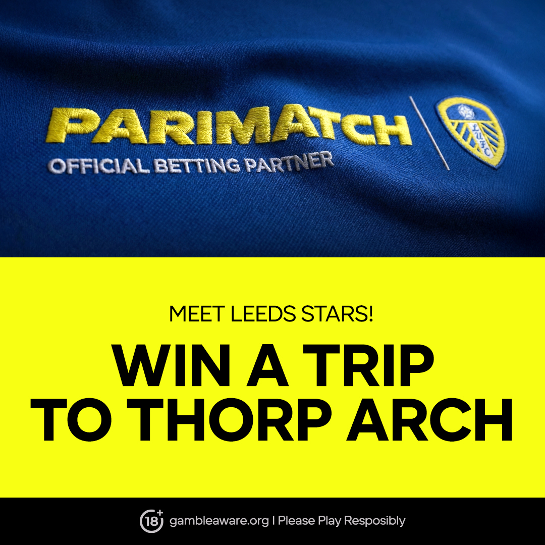 ParimatchUK's tweet photo. 💛🤍💙Calling all Leeds Fans! 💛🤍💙

We have 3 spaces each with a plus one to watch Leeds train and meet some of the team this Thursday! 

To enter just RT this post and be following us here @ParimatchUK 

#MOT #LUFC
