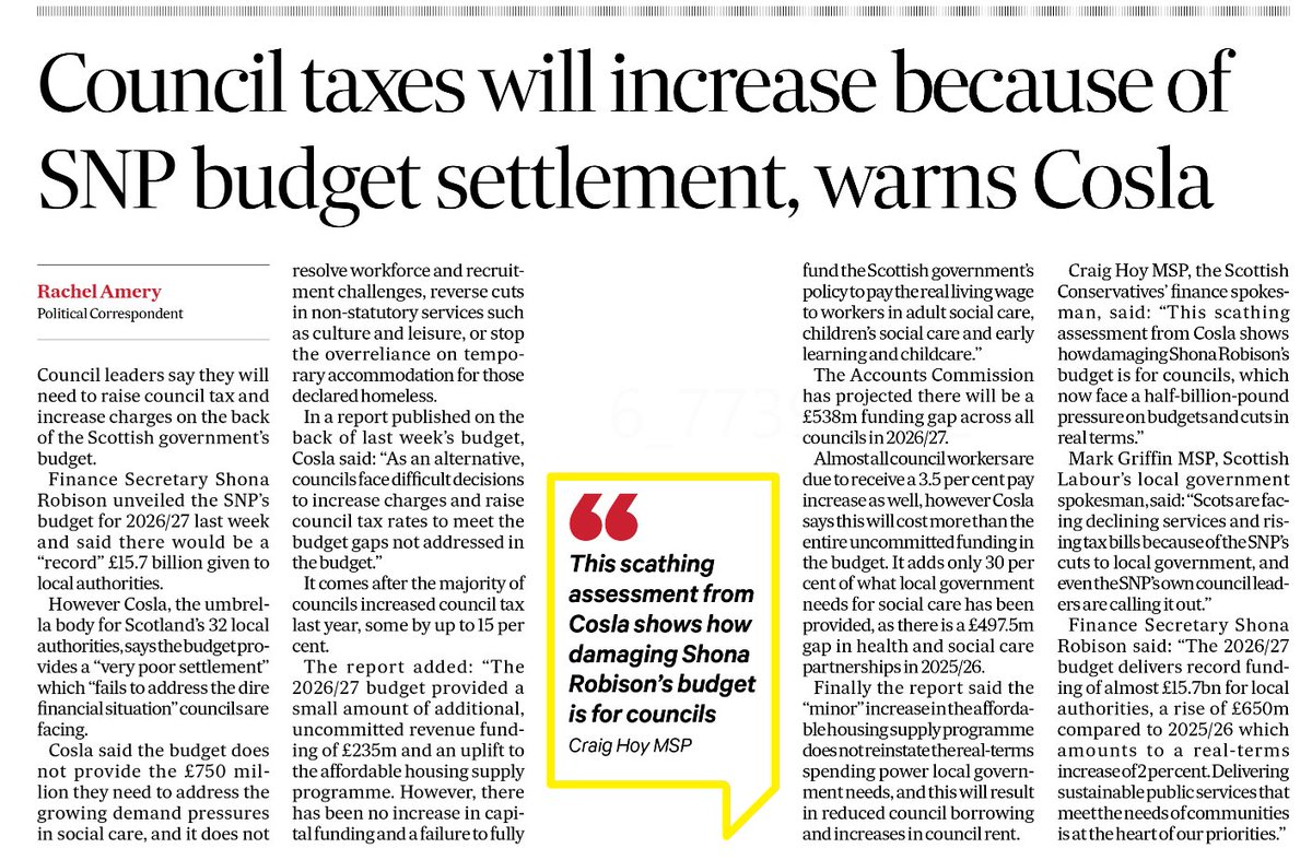 Council tax up. Services down.

COSLA confirms it: this is the price of SNP mismanagement.