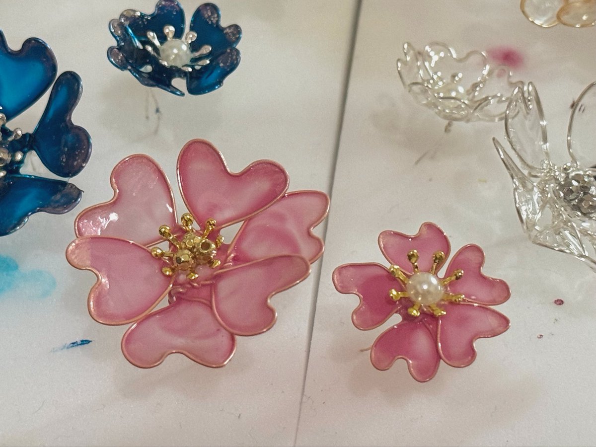 【もちにゃんドライバー☾プロフ確認願】おまとめ6点　ディップアートアクセ 最近作った作品集ꫂ ၴႅၴ ⁡ #ハンドメイドアクセサリー #ディップ