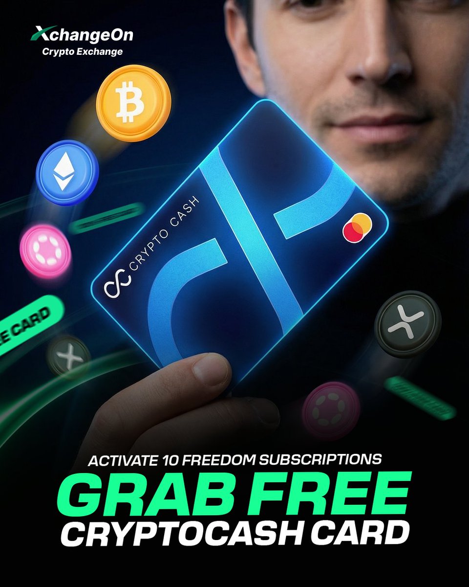 XchangeOnPromo's tweet photo. Limited-Time Promo!
Activate 10 Freedom Subscriptions
Claim your FREE CryptoCash Card
The easiest way to spend your crypto without limits.
Hurry, freedom this powerful promo won’t wait forever!
#XchangeOn #FreedomSubscription #CryptoCashCard #CryptoPayments #SpendCrypto https://t.co/2de1SZE9KZ