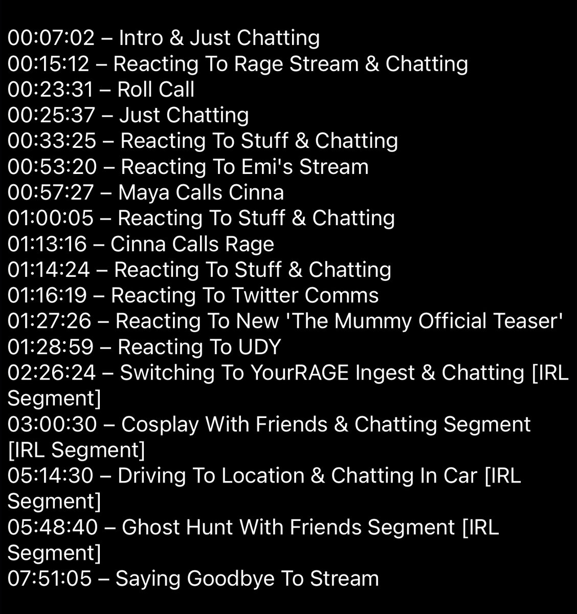 CinnaUpdatess's tweet image. [VOD - 1/22/2026]
- ❄️🌲ICE STORM TOMORROW - BUT COSPLAY AND THEN DARK SOULS TODAY :D🌲❄️
- twitch.tv/videos/2677263…