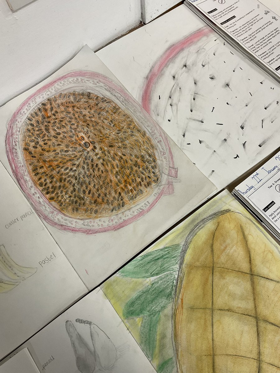 MarshfieldPS's tweet photo. The artists in Y6 Amanda Gorman took their drawing skills to the next level today! They learnt about scale and proportion and applied their learning by drawing different fruits! #WowWork #Ambition #MPSArt https://t.co/orak4Coo4X