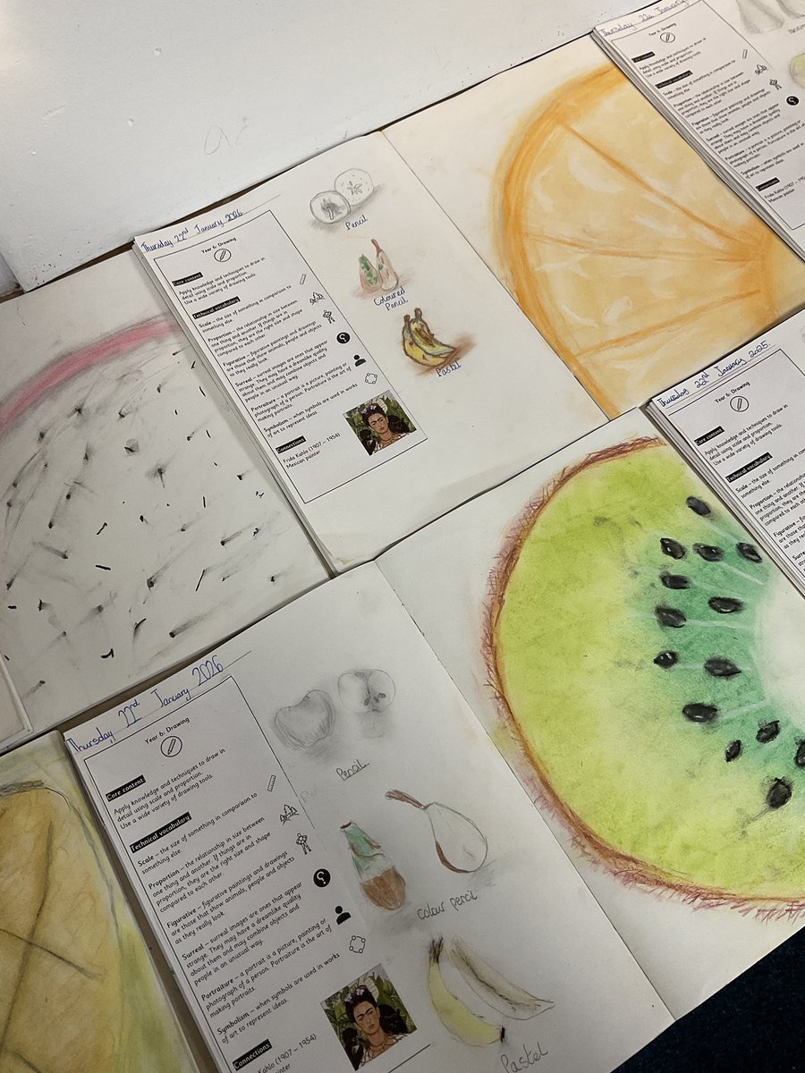 MarshfieldPS's tweet photo. The artists in Y6 Amanda Gorman took their drawing skills to the next level today! They learnt about scale and proportion and applied their learning by drawing different fruits! #WowWork #Ambition #MPSArt https://t.co/orak4Coo4X