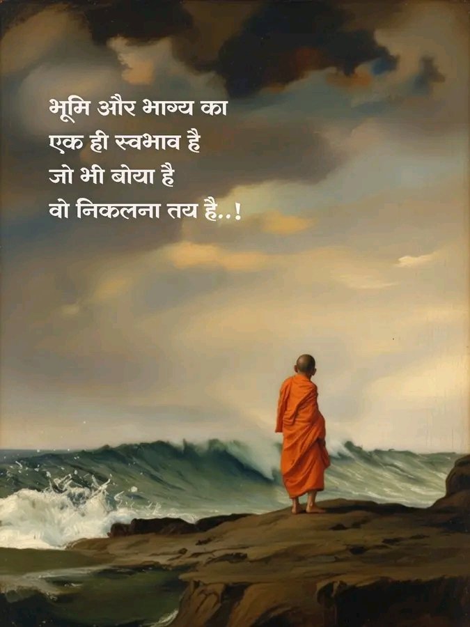 भूमि और भाग्य का एक ही स्वभाव है,
जो भी बोया है वो निकलना तय है..see more