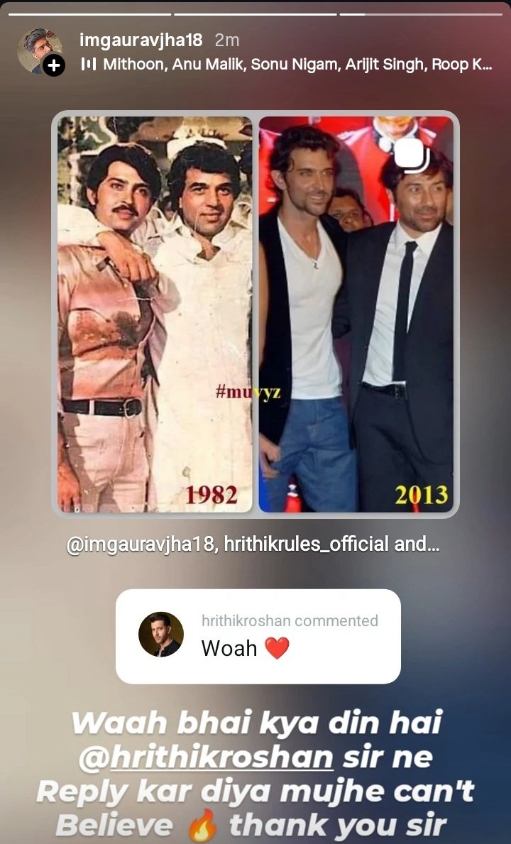 Gaurav_HRX's tweet image. Hrithik Sir Just Liked and Comment on This Post On My Instagram Can't Believe 🔥 Yeh Saal 2026 Mere Liye Best Hai @iHrithik thank you sir 🔥🫶

#HrithikRoshan #Krrish4