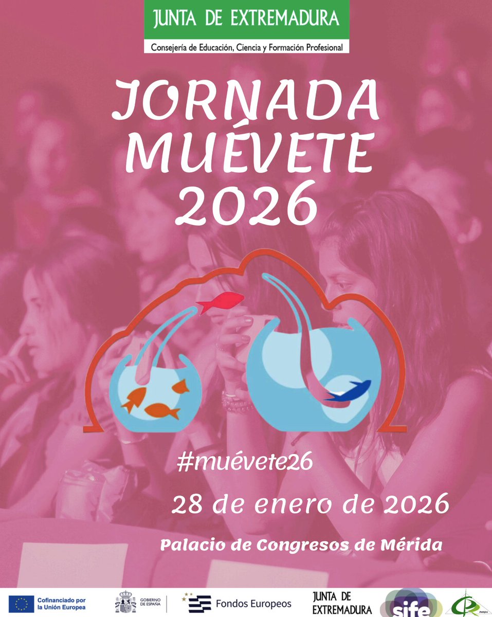 InnovacionForm's tweet photo. Jornada Muévete. 28 de enero de 2026. El desarrollo de la jornada va de 9.00 a 14:00 horas y asistirán a la jornada los docentes inscritos en el programa y reflejados en la plataforma del programa.😊 https://t.co/7c3X4GSciU