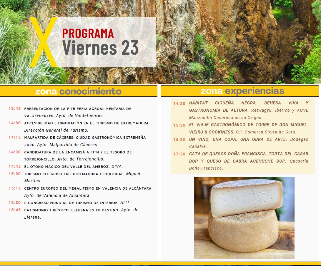 Ext_gastronomia's tweet photo. 👋 Tercera jornada de #ExtremaduraFitur.
👉 Presentaciones + experiencias gastronómicas + cata de Jamón ibérico de #Monesterio.
Programa 👇 https://t.co/gvdNGNk1BF
