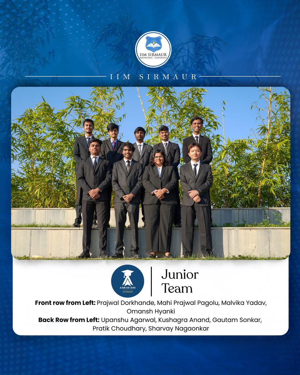 IIM_Sirmaur's tweet image. IIM Sirmaur is pleased to present the Admissions Committee, serving as the #connect between the institute and its prospective students by ensuring a #transparent, #efficient, and #welcoming admissions journey through #outreach and #digital engagement.