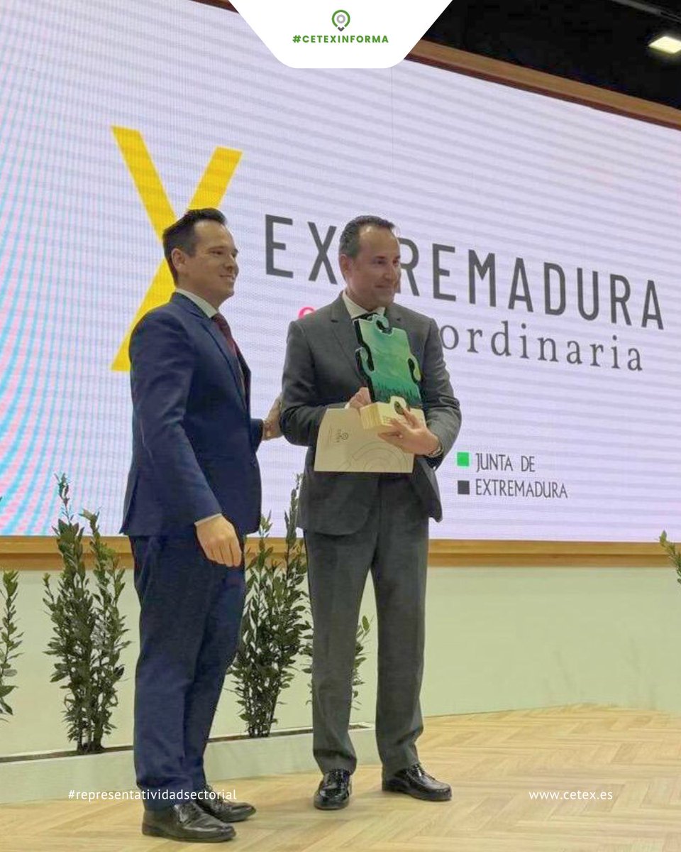 #CetexInforma La <a href="/Junta_Ex/">Junta de Extremadura</a>, en el marco de <a href="/fitur_madrid/">FITUR</a> 2026, entrega a CETEX un premio por sus 30 años de actividad sectorial de apoyo al turismo de Extremadura.

#representatividadsectorial #turismo #fitur2026