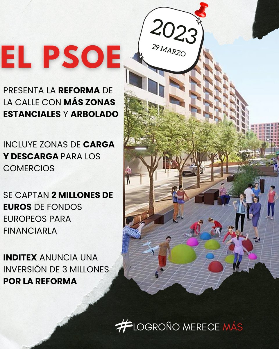 PSOELogrono's tweet image. ‼️#Logroño ha perdido una oportunidad con San Antón. 

Una oportunidad de reformar YA la calle y con fondos europeos. 

👉Unos fondos que no estaban condicionados a la movilidad. Solo al turismo y Escobar los ha desaprovechado. 

#LogroñoMereceMás