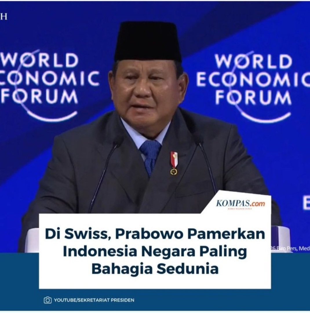 Hebaat,
Di Negara Yang Paling Bahagia, Prabowo Mengatakan Indonesia Negara Paling Bahagia !!