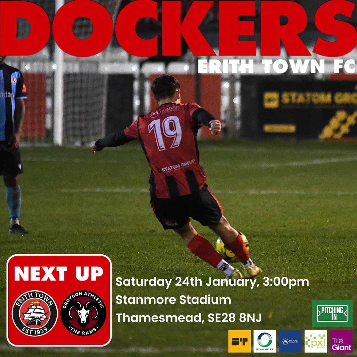🐏 | NEXT UP

It’s nearly the end of the week, so get yourself ready for a trip to the <a href="/StanmoreLtd/">Stanmore Ltd</a> for our game with <a href="/CroydonAth/">Croydon Athletic</a>!

erithtown.com/match/5560-eri…

#UpTheDockers