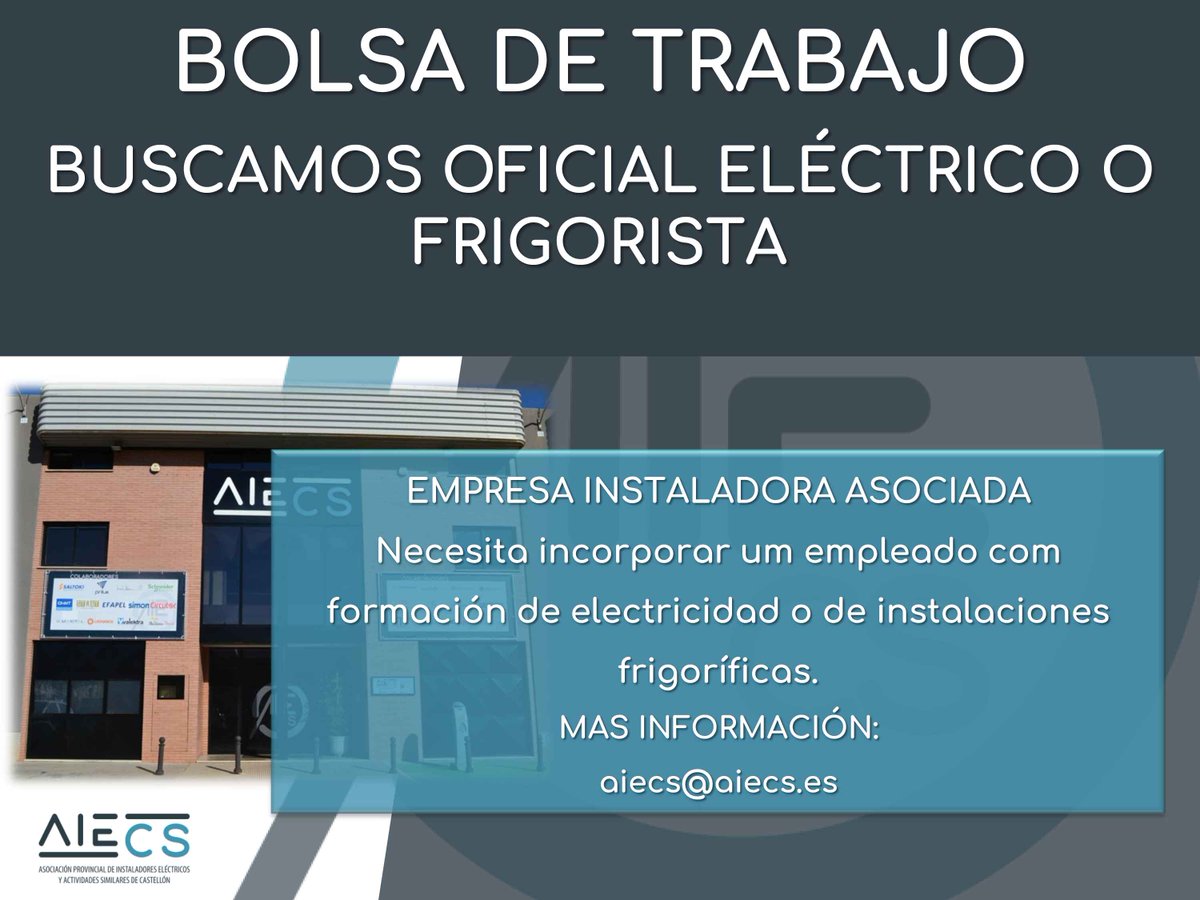 <a href="/aiecscomunica/">aiecscomunica</a> 
#electricista #instalador #electricidad #energia #instalación  #profesionales #somostusprofesionales #castello #castellon #unión #asociación