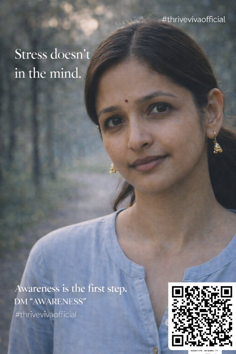 LeadWithSandeep's tweet photo. Stress doesn’t just affect thoughts. It affects hormones, sleep, digestion, and energy.
The body carries what the mind pushes aside.
Support begins with awareness.
#thrivevivaofficial #StressAndHealth #WomensHormonalHealth #MentalLoad #MindBodyConnection https://t.co/TK5a2TLOJb