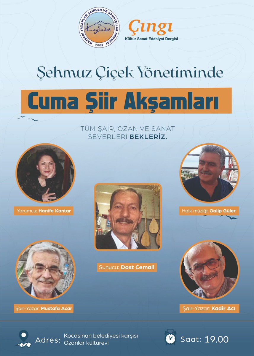 Bu akşam halk ozanları kültür evimizdeki şiir dinletisine bekleriz