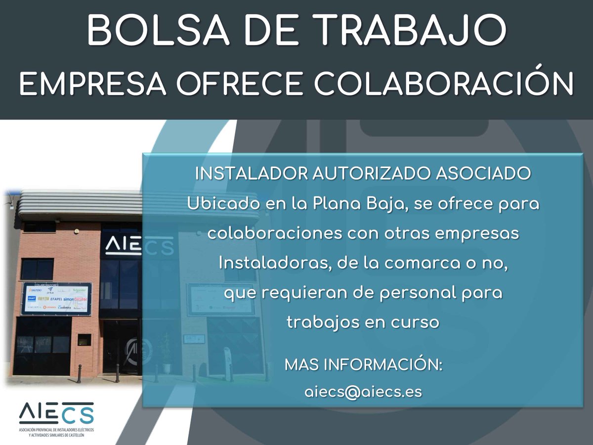 <a href="/aiecscomunica/">aiecscomunica</a>
#electricista #instalador #electricidad #energia #instalación #profesionales #somostusprofesionales #castello #castellon #unión #asociación