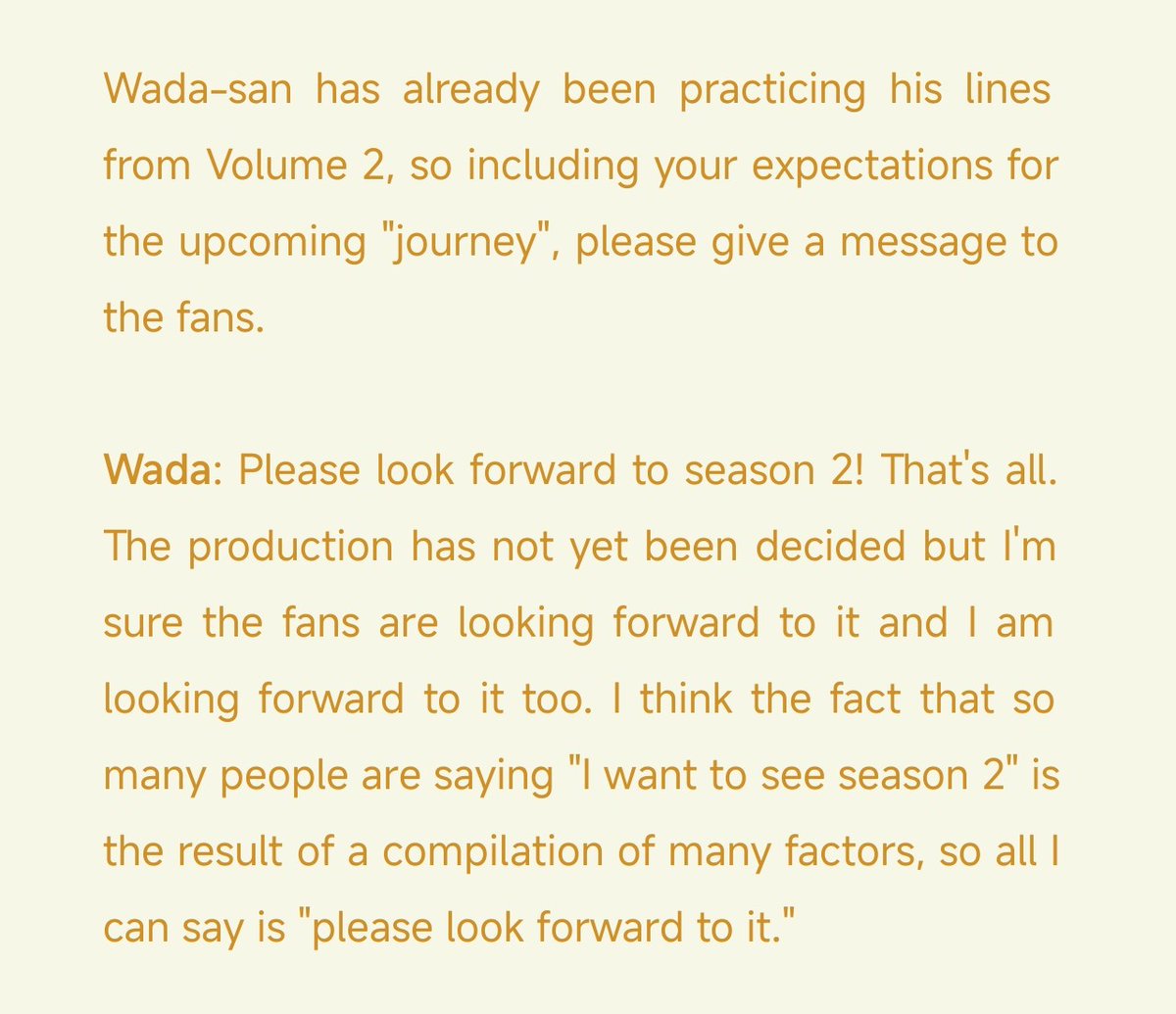 izzyyzzi_izzy's tweet image. Wada Masanari, manifestation final boss 😂
(He's so determined on getting season 2 and that's the spirit 🤭)
#TheJourneyToKillingYou