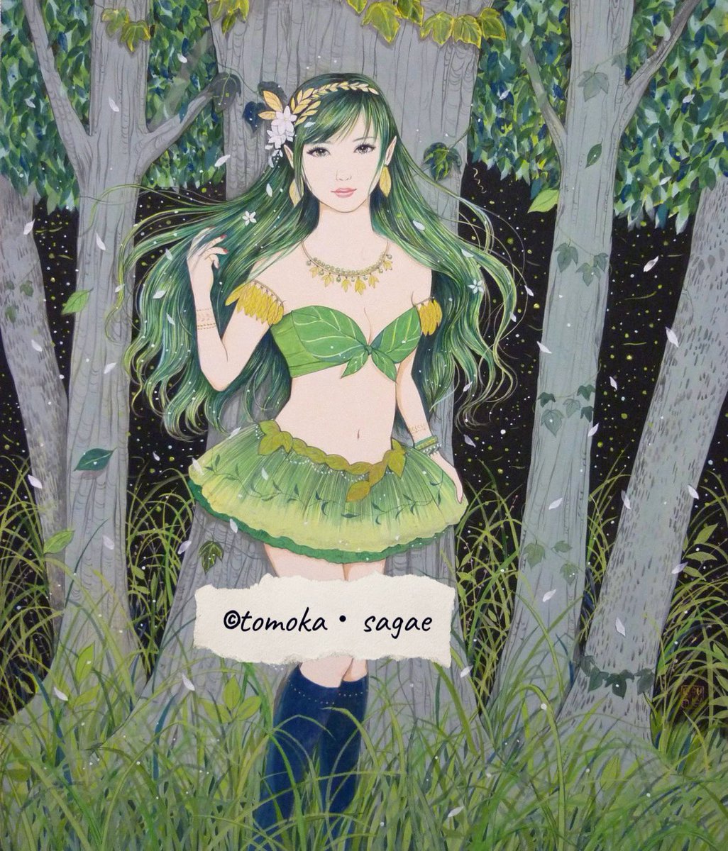 絵画 dreaming 魅力のある緑を見せてください見た人全員強制 『tree dream』の