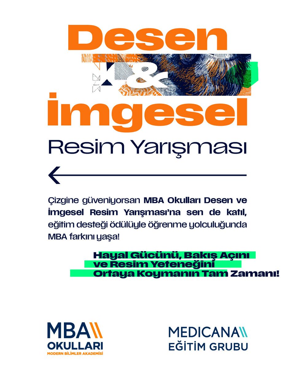mbaokullari's tweet photo. MBA Okullarında Kendi Renklerinle Parla!

Eğitim desteği ödüllü Desen ve İmgesel Resim Yarışmasına #SenDeBaşvur

#MBAOkulları #MedicanaEğitimGrubu #MBAYenilikçiEğitimEkosistemi #BaşarıTasarımı https://t.co/CbmYVk7xsh