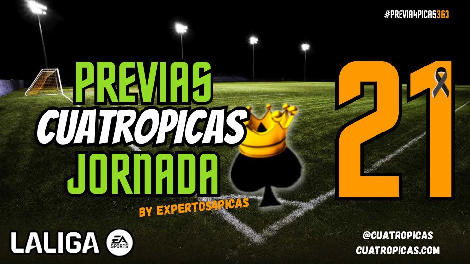 🚀🚀🚀

La segunda vuelta de <a href="/LaLiga/">LALIGA</a> va cogiendo ritmo⬆️, ya está aquí la Previa de la Jornada 21🔥🔥

La mejor previa 🚦 de los mejores expertos 👨🏻‍💻👨🏻‍💻 en <a href="/cuatropicas/">Cuatro Picas ♠️</a> 🤩

Cronistas 📊 11 probables 🎯 Recomendados 🔝

Gana 🏆 tu liga con nuestra ayuda 🤓👇🏻

cuatropicas.com/2026/01/23/pre…