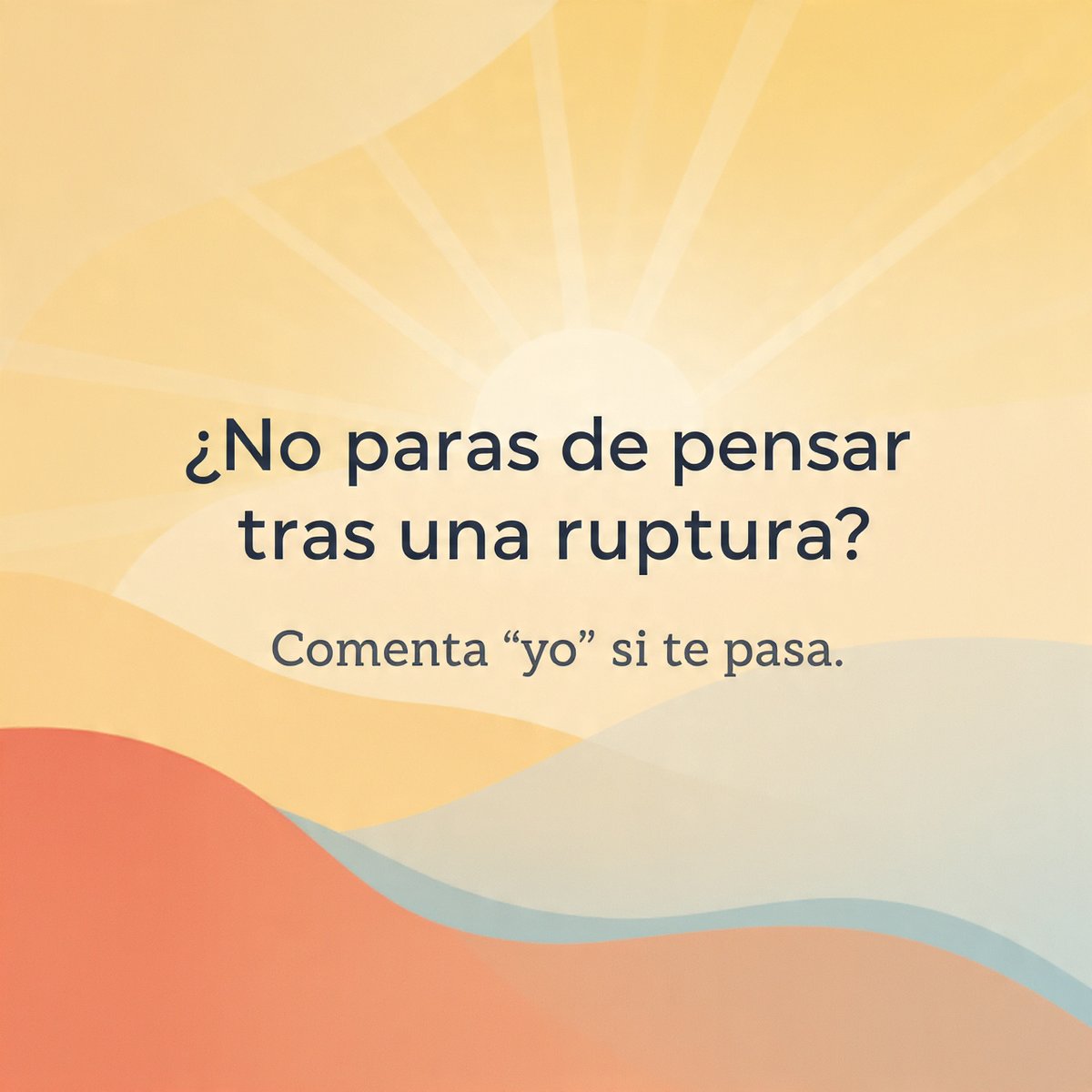 Estoy preparando una guía práctica para personas que están pasando por una ruptura amorosa y sienten que no logran calmar su cabeza. Si te pasa, comenta ‘yo’. Esto me ayudará a asegurarme de crear algo realmente útil para quienes lo necesitan.