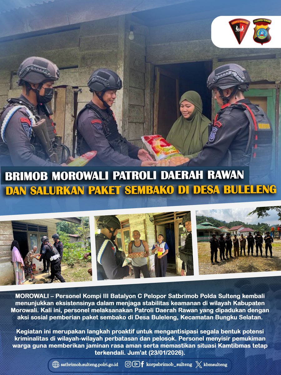 MOROWALI – Personel Kompi III Batalyon C Pelopor Satbrimob Polda Sulteng kembali menunjukkan eksistensinya dalam menjaga stabilitas keamanan di wilayah Kabupaten Morowali.