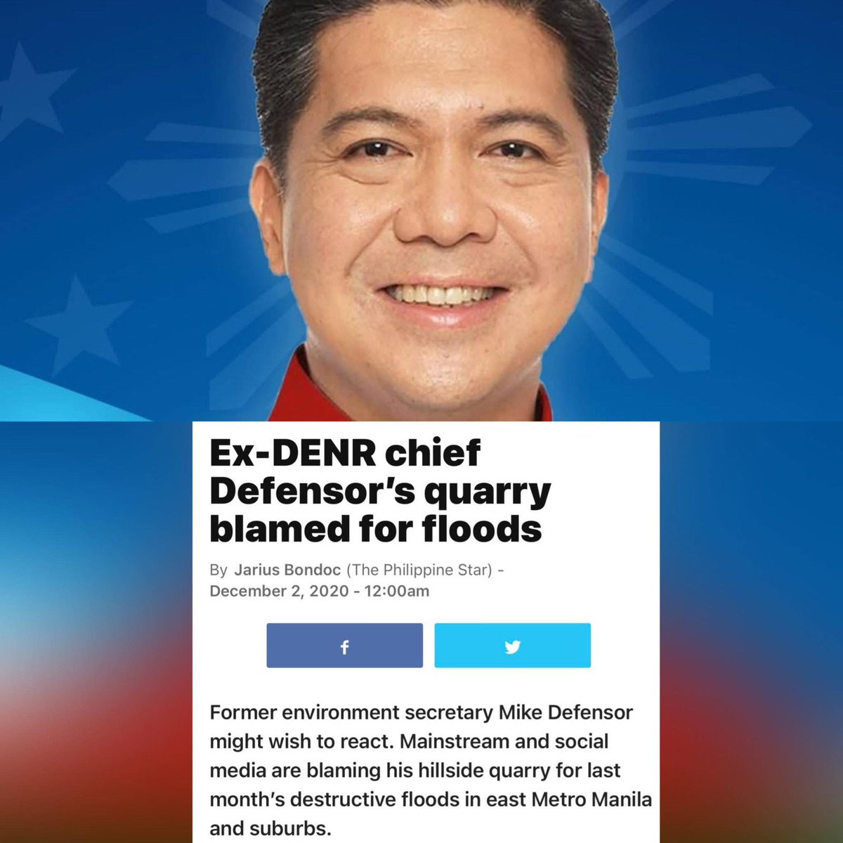 jesusfalcis's tweet image. Sino si Mike Defensor?

Siya lang naman ang former DENR Chief na after eh talagang pinasok ang negosya ng mining and quarrying.

Hindi naman siya naging DENR Secretary dahil pro environment siya eh. Pro business siya… aka anti-environment.

Mas focused niya ang kumita sa pag…